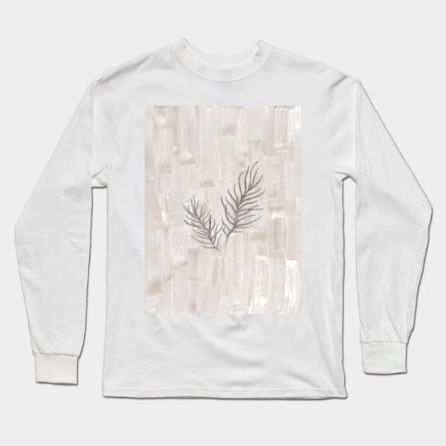 Neutral spruce branch Long Sleeve T-Shirt by WhalesWay